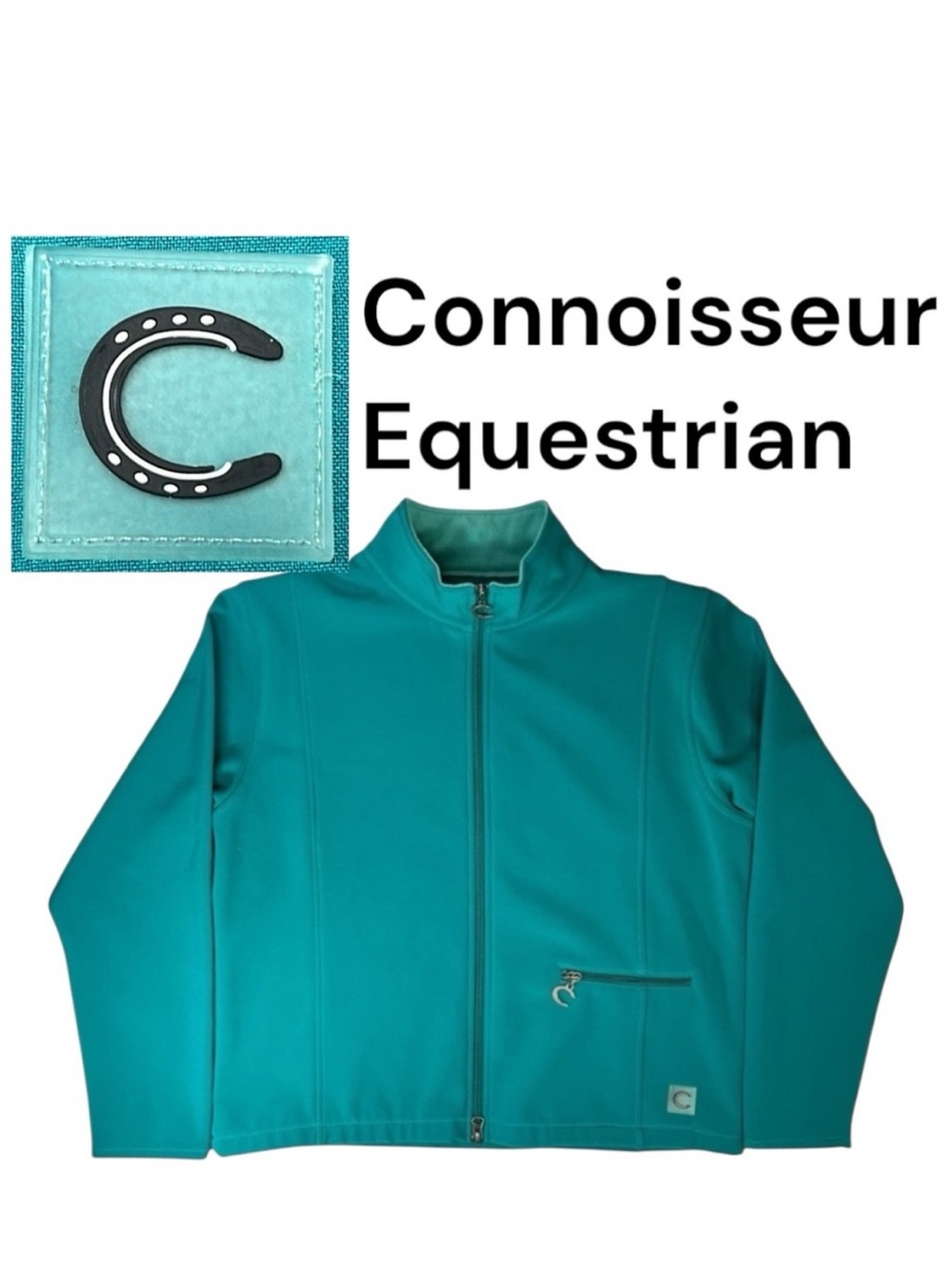 Connoisseur Equestrian Scuba Fleece Performance Jacket - Medium - Teal